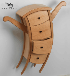 意大利北欧复古异形叉腰斗柜储物柜个性创意边柜实木挂墙装饰柜子