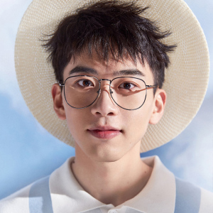 金属文艺眼镜男潮韩版抖音费启鸣同款眼镜框女防辐射防蓝光平光镜