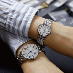 海外正品 tissot 1853系列天梭 男女一对情侣蓝宝石镜面石英手表