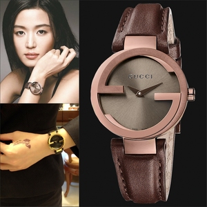 代购正品 gucci 古驰手表女表 全智贤款时尚皮带石英腕表ya133309