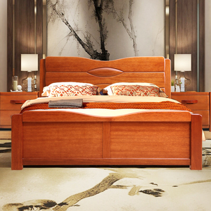 实木床1.8海棠木床高箱储物床现代中式1.5米双人床婚床小户型家具