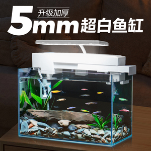 超白鱼缸客厅小型桌面生态溪流造景真水草玻璃懒人养鱼金鱼乌龟缸