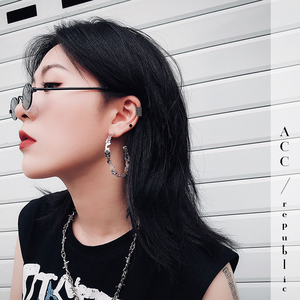 欧美love镂空夏天朋克清新耳环女百搭酷帅2021新潮网红洋气大耳圈