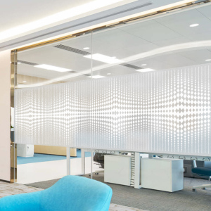 可定制透明静电贴办公室移门贴纸隔断腰线uv打印防撞装饰玻璃贴膜