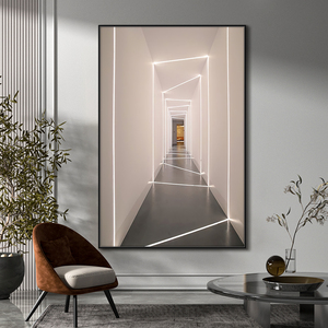 客厅挂画空间延伸沙发背景装饰画入户玄关现代简约3d立体高端壁画