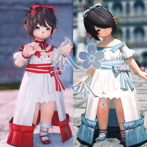 最终幻想14 ff14时装 母肥套装拉拉菲尔裙子时尚配饰ff14幻化服装