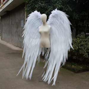 韩版新娘同款海马体写真摄影天使翅膀黑色白色大号羽毛翅膀道具