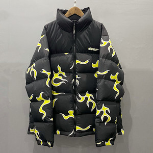 冬款golf wang黑色火焰羽绒服白鸭绒面包服保暖厚外套美潮情侣ins