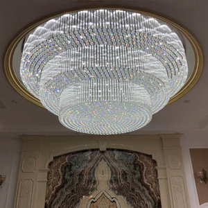 水晶灯圆形别墅客厅吸顶灯现代简约会所酒店工程大堂尺寸售楼部灯