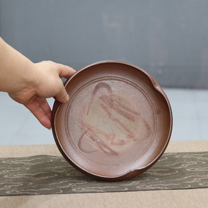 禾先山房 日本备前烧大盘 壶承 干泡盘 柴烧 山麓窑作品 茶道零配