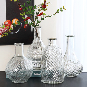 创意简约花瓶摆件客厅插花小北欧玻璃透明ins风迷你细口水培水养