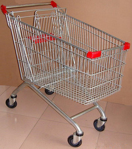 超市手推车北京大号购物车人字形金属推车物业仓库服装理货推车