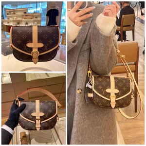 lv/路易威登女包新款老花双子星马鞍包saumurbb单肩斜挎包m46740