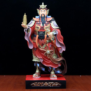 托塔天王神像李靖李天王神像护法李元帅将军像家居供奉工艺品摆件
