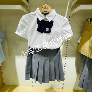 eland kids衣恋童装专柜正品2024年夏款女童学院风衬衫EKBAE2421K