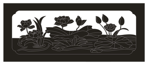 栏板墓碑文泰线雕洗底 刻绘定制喷砂 平面精雕 荷花矢量图