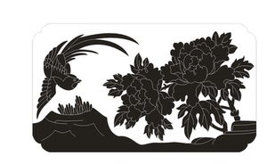 花鸟栏板 墓碑文泰线雕洗底 刻绘定制喷砂 平面精雕 激光雕矢量图