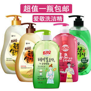 韩国进口爱敬谷物清洁剂石榴松针小苏打植物洗蔬果婴儿餐具洗洁精