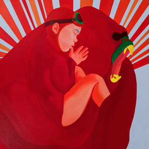 刘颖版画作品《安全感》限量30版 尺寸80x80cm 姜思达 阚清子同款