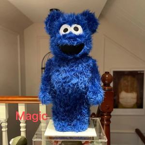 bearbrick 芝麻街蓝毛甜饼怪蓝色 cookie monster 毛绒熊 1000%