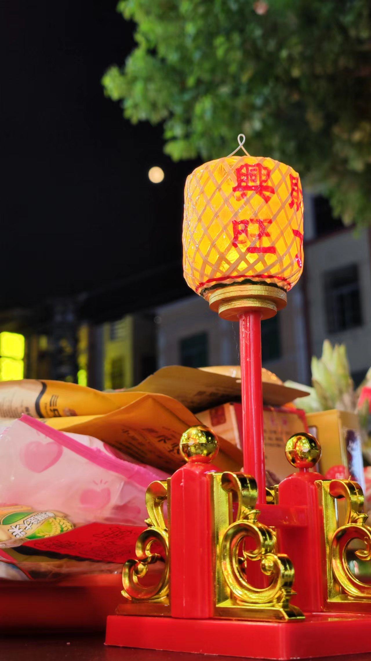 传统潮汕迷你高灯竹编油纸灯笼中秋花灯拜神摆件烛台摆台防风供灯