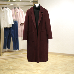 同款货源龙子印情侣亲子装淘宝22s-750 双面呢韩范西服女羊绒大衣