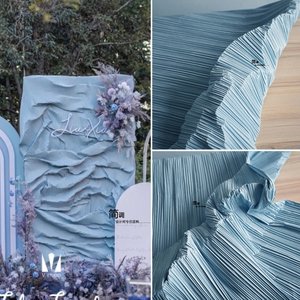 三宅一生褶皱装饰画立体改造造型特殊肌理褶皱设计师服装化纤布料