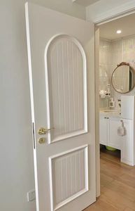2023新款奶油风法式复古门家用室内房门白色烤漆实木门卧室房间门