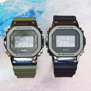casio卡西欧手表gshock方块男女运动防水金属电子表gm-5600b-1/-3