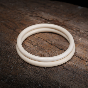 猛犸牙手镯天然细圆条贵妃5a冰料满纹路送礼雕刻女士猛犸象牙镯子