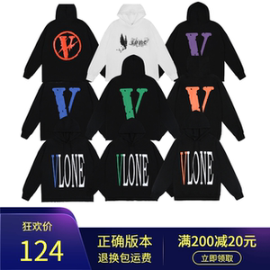 正确版vlone卫衣王一博陈冠希同款大v藤原浩限定情侣男加绒连帽衫