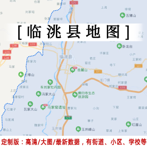 临洮县地图贴图2022办公室挂图装饰定制甘肃定西市行政交通地形图