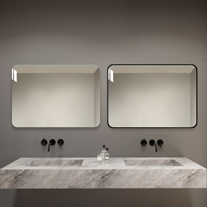 简约现代长方形带框浴室镜子壁挂卫生间厕所镜挂墙化妆洗漱高清镜