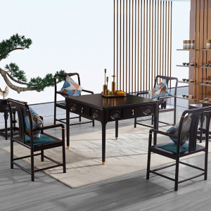 新中式实木麻将机餐桌两用全自动麻将茶桌棋牌桌一体家用高档静音