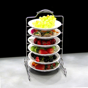 多层菜盘架子火锅店菜架盘子托盘手提摆盘架羊肉牛肉烤肉盘置物