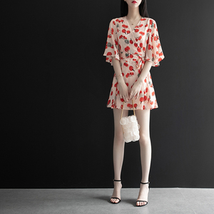 连体裤裙夏短款收腰