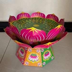 纸扎大号双层莲花台半成品发包邮供桌摆放莲花树莲花灯金砖元宝