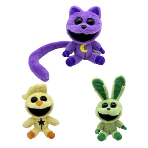 新款smiling critters恐怖动物系列紫猫公仔蓝色大象毛绒玩具