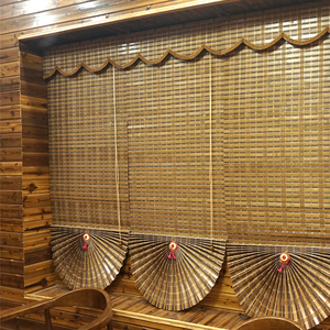 中国风定制高档罗马扇形竹帘窗竹子帘卷帘茶楼窗帘成品