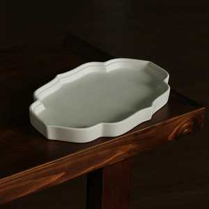 景德镇半成品素胚大茶盘淘吧泥巴手工diy茶点盘绘画壶承素烧茶托