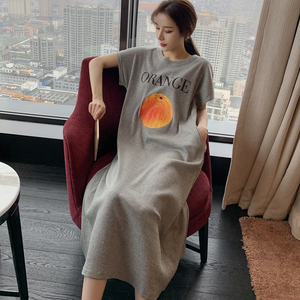 莫代尔睡裙女夏季宽松短袖长款可爱水果薄款韩版学生孕妇甜美睡衣