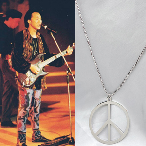 beyond黄家驹同款和平标志吊坠项链纪念品潮流个性项链钛钢毛衣链