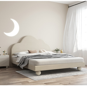 网红 轻奢ins北欧 现代 简约 儿童布艺床 女孩公主单人床 定制款