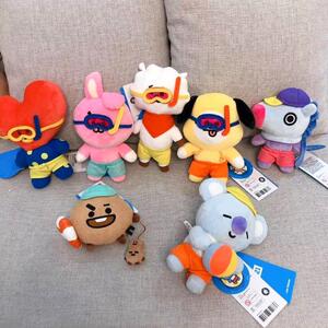 002人付款淘宝韩国bts防弹少年团童年baby坐姿卡通毛绒公仔娃娃可爱