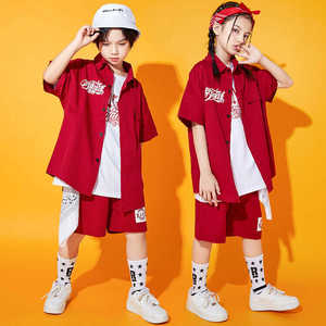 儿童嘻哈街舞少儿夏季套装hiphop帅气潮小学生运动会拉拉队演出服