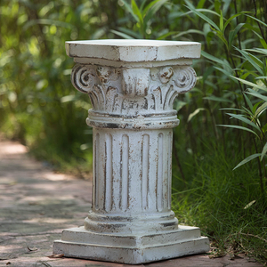 欧式复古做旧罗马柱别墅花园摆件庭院阳台底座盆垫装饰品摄影道具