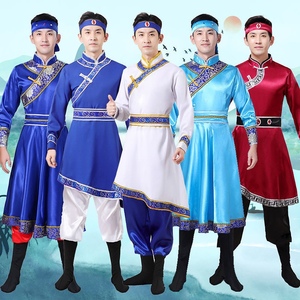 出租蒙古服装男蒙族新款现代藏族演出服舞蹈 少数民族男士衣服袍