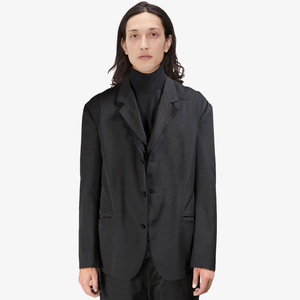 gaostudios多层破坏毛边双面西装日系宽松不对称blazers外套男春