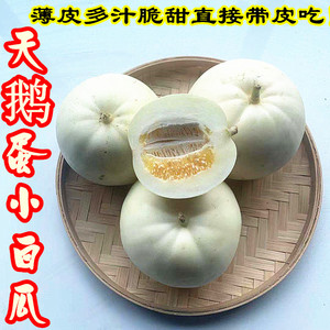 薄皮天鹅蛋小白瓜5斤包邮白甜瓜河南甜瓜香瓜水果白皮甜瓜带皮吃