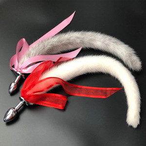 sm情趣夫妻道具用品性感尾巴真毛女cos道具狐狸尾巴肛塞可拆卸